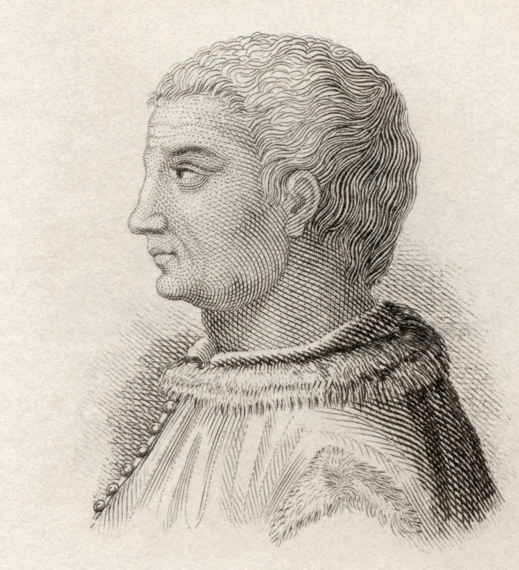Flavio Biondo 1392 To 1463 Italian Renaissance Humanist Historian And Archaeologist From Crabbes Historical Dictionary Published 1825 Canvas Art - Ken Welsh Design Pics (14 x 15)