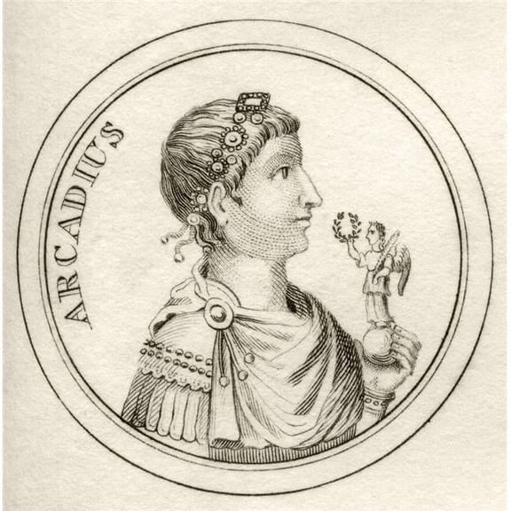 Flavius Arcadius 377 Or 378Ad - 408Ad Roman Emperor From The Book Crabbs Historical Dictionary Published 1825 Poster Print, Large - 24 x 24