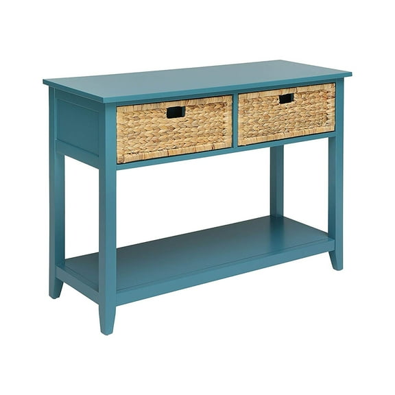 Flavius Console Table with 2 Drawers, Blue