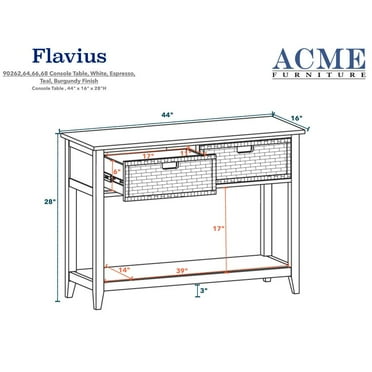 Flavius Console Table with 2 Drawers White - Saltoro Sherpi