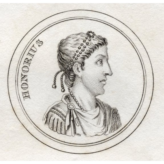Flavius Honorius 384 423 Roman Emperor From The Book Crabbs Historical Dictionary Published 1825 Canvas Art - Ken Welsh Design Pics (24 x 24)
