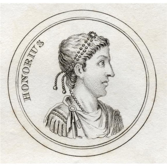 Flavius Honorius 384 - 423 Roman Emperor From The Book Crabbs Historical Dictionary Published 1825 Print