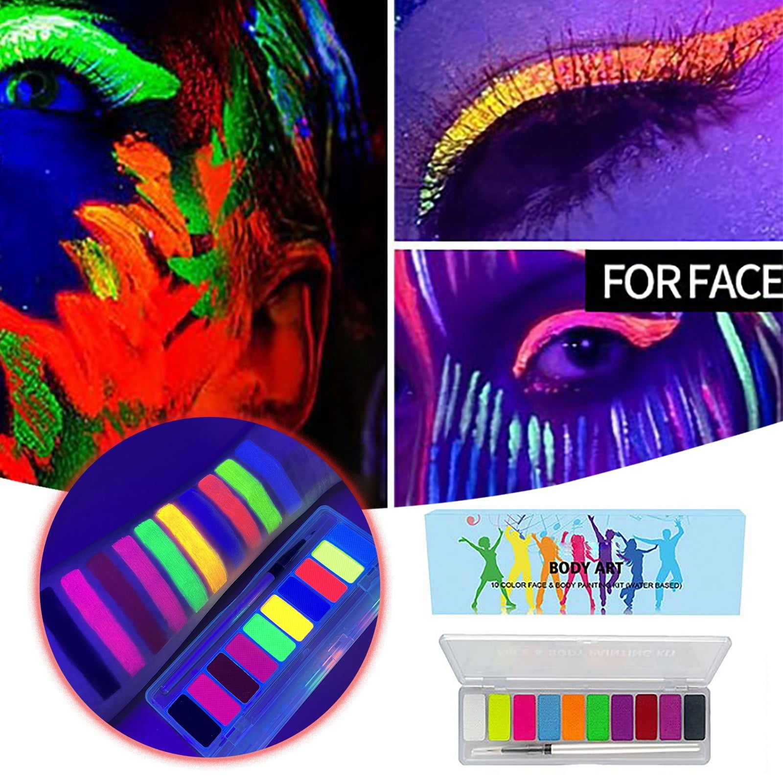 Flavo Body Paints for Adults Water Soluble Fluorescent Body Painting