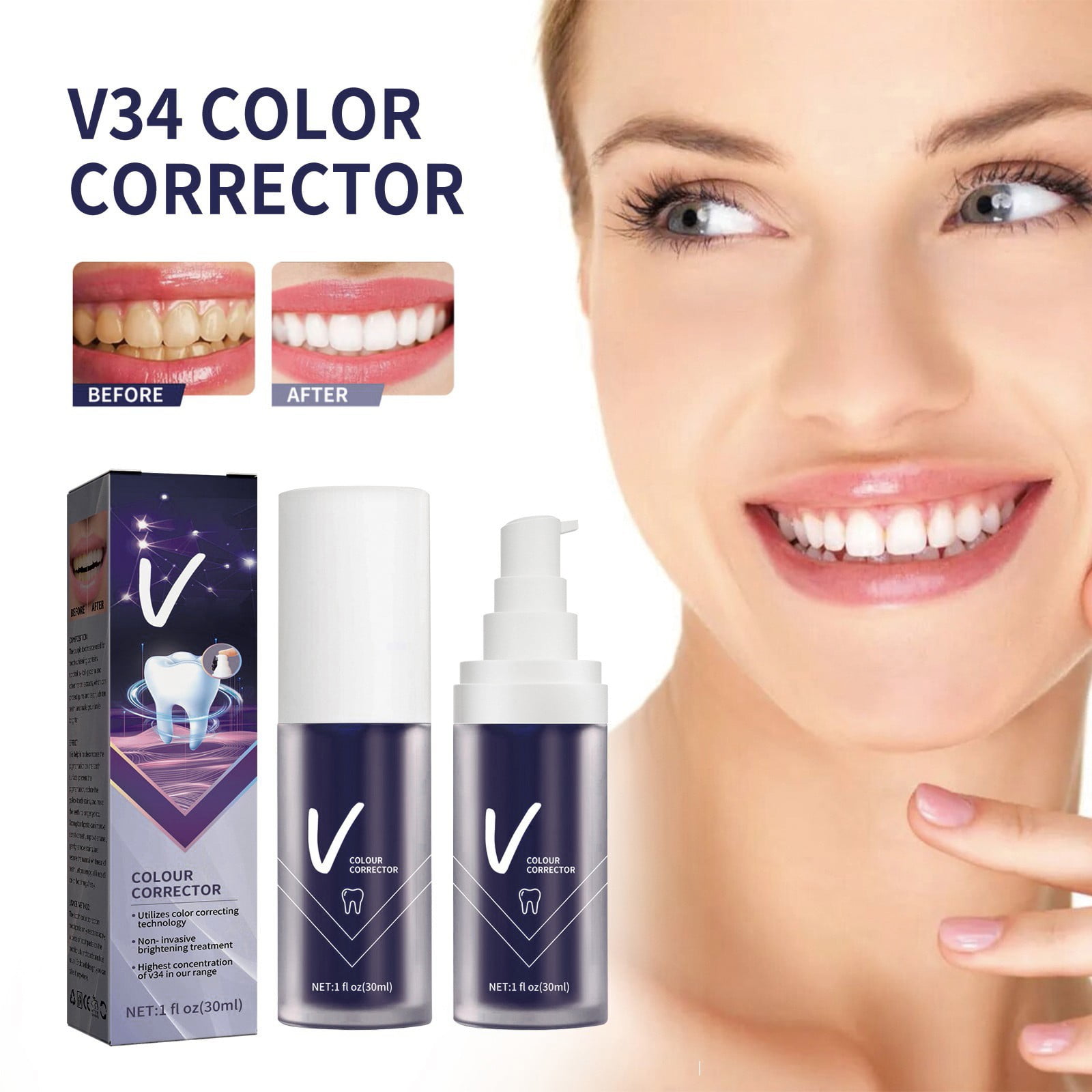 Flavo Mouth for Elderly Purple Toothpaste Tooth Yellow Tooth Tooth Oral