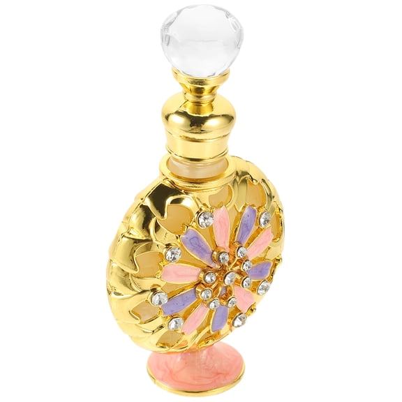MERRYHAPY Elegant Golden Glass Refillable Perfume Bottle Luxury Design for Women and Men, Portable Fragrance Atomizer