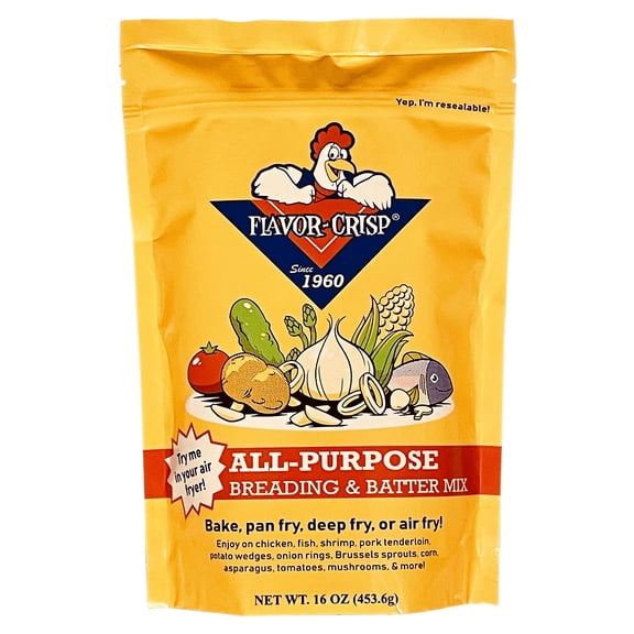 Flavor-Crisp All-Purpose Breading & GGA1 Batter Mix for Chicken, Fish, Vegetables, Pork, Seafood, Shrimp & other Meats - Seasoned Deep Fry Batter - Great for Air Fryer