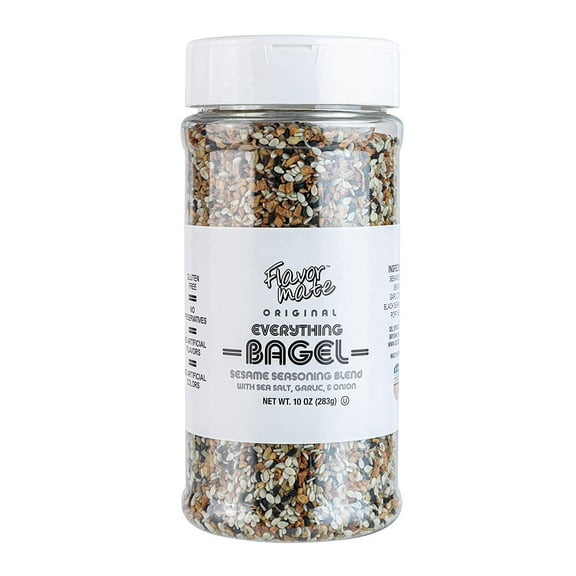 Flavor Mate Original Everything Bagel Seasoning – 10 oz Shaker Jar – Blend of Sesame Seeds, Sea Salt, Garlic, Onion & Black Sesame