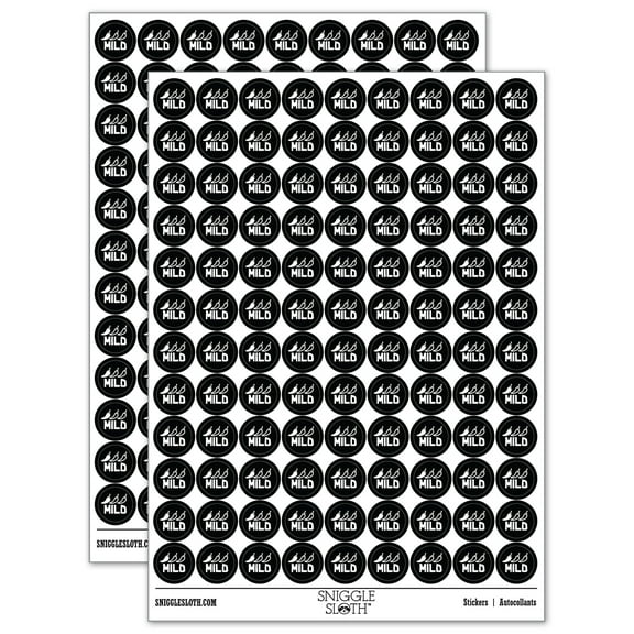 Flavor Mild 200+ Round Stickers - Black - Gloss Finish - 0.50" Size