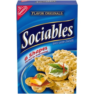 Flavor Originals Sociables Baked Savory Crackers, Party Snacks, 7.5 oz