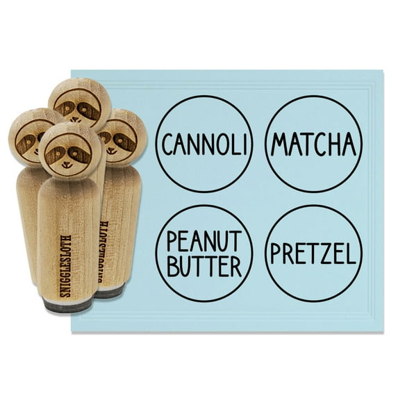 Flavor Scent Labels Peanut Butter Matcha Cannoli Pretzel Rubber Stamp Set for Scrapbooking Crafting Stamping - Large 1-1/4 Inch
