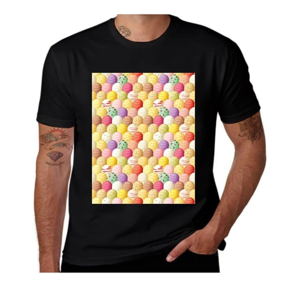 Flavor Toppings-Ice Cream-Multicolor- Casual Streetwea Everyday Tshirt Comfortable Wear tee shirt