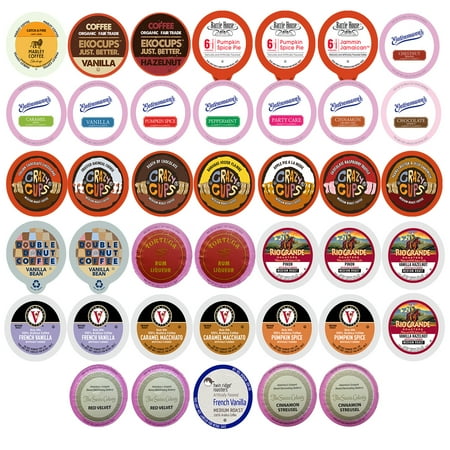 Flavored Coffee Single Serve Cups For Keurig K cup Brewers Variety Pack Sampler, 40 count (Flavored Sampler)