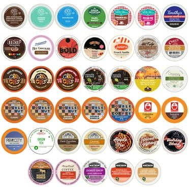 Flavored Coffee, Tea, Hot Cocoa and Cider Single Serve Cups for Keurig K cup Brewers, 40 Count