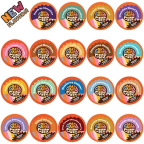 Crazy Cups Flavored Coffee K-Cup Pods Variety Pack, 20 Count Premium Dessert Flavors, 0 Calories, 35% More Coffee, Compatible with Keurig Machines