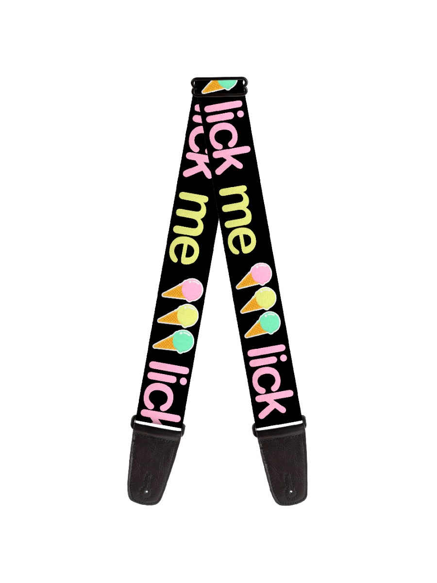 Flavored Ice Cream Cones Saying Lick Me Guitar Strap