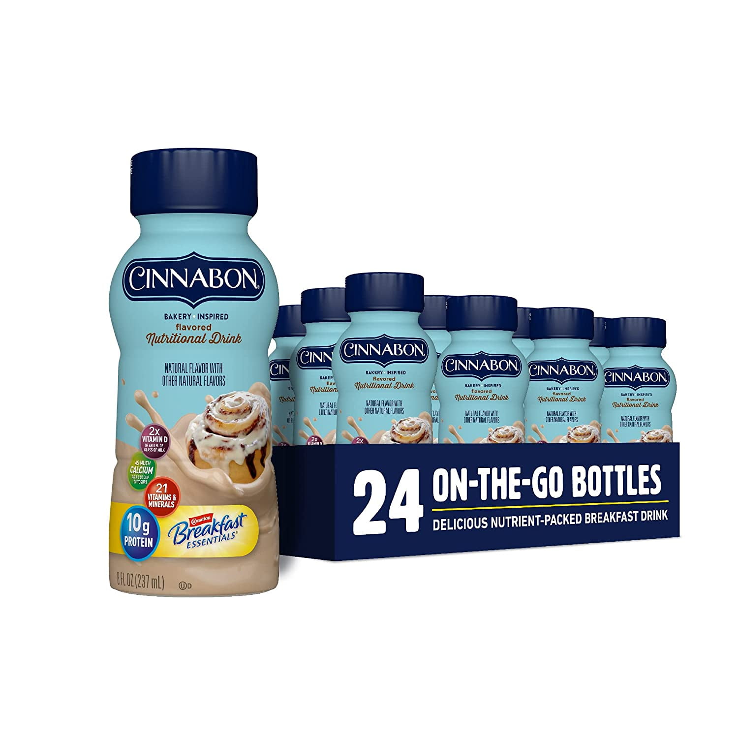 Flavored Nutritional Drink, Cinnabon, 8 FL OZ Bottle (Pack of 24 ...