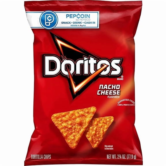 Flavored Tortilla Chips, Nacho Cheese, 2.62 Oz Pack of 1
