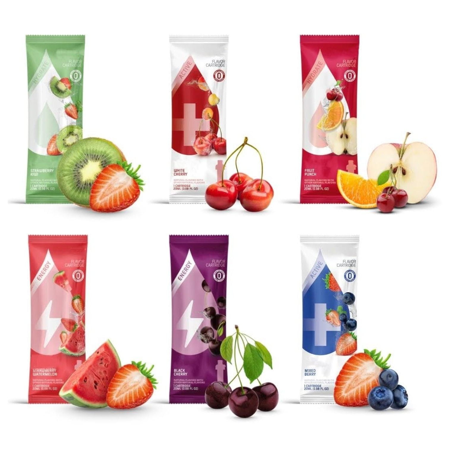 Flavored Water Cartridge Refill, Assorted Variety Pack Compatible