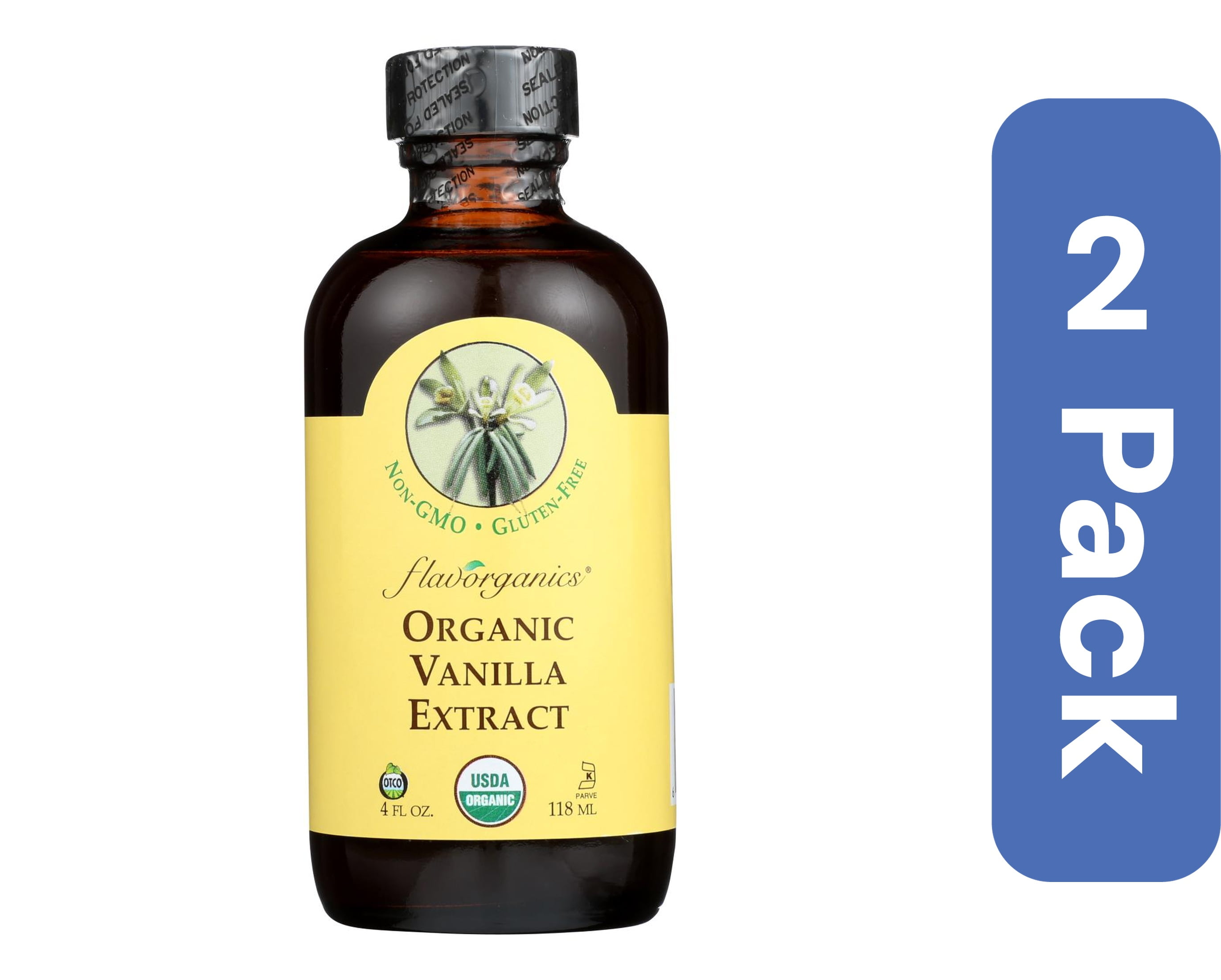 Flavorganics Organic Vanilla Extract 4 oz (Pack Of 2)