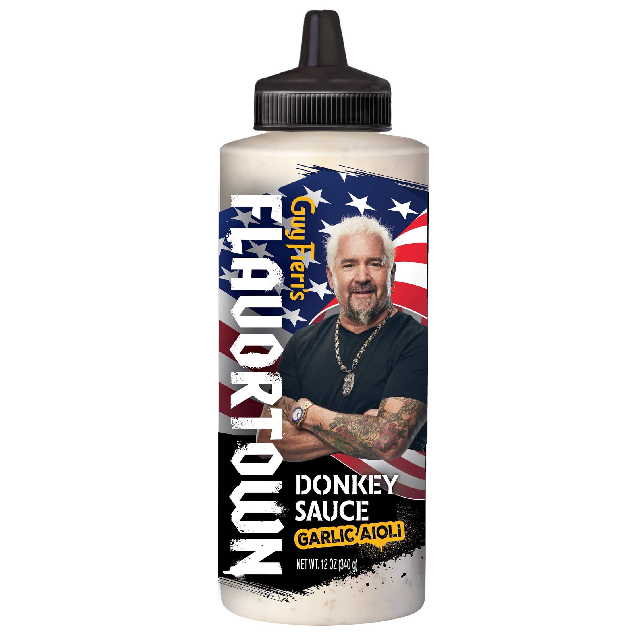 Guy Fieri Flavortown Famous Donkey Sauce, Restaurant-Style Garlic Aioli for Burgers and Fries, 12 oz