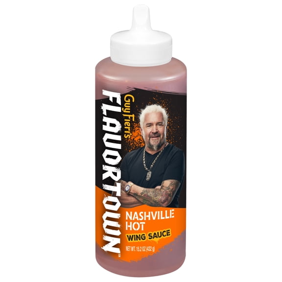 Guy Fieri Flavortown Nashville Hot Wing Sauce, Sweet Cayenne Heat, 15.2 oz