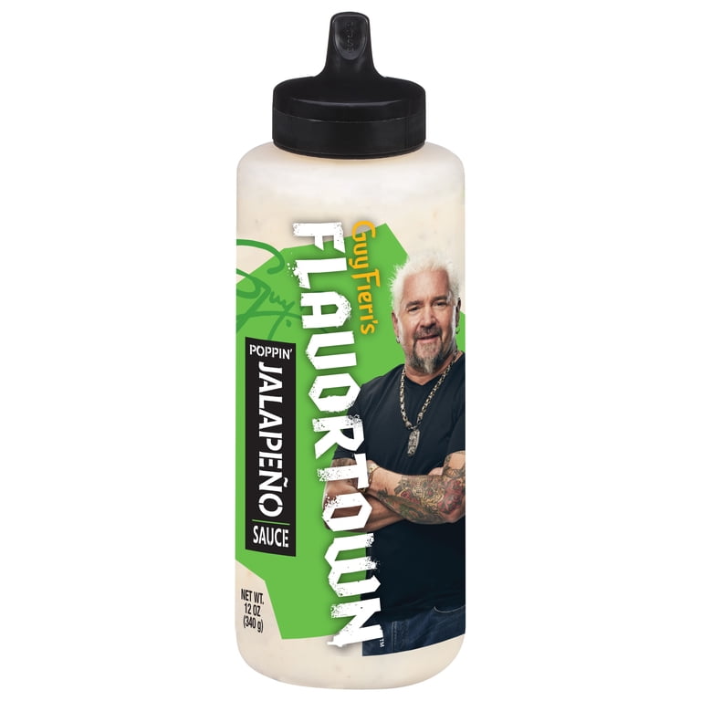 Flavortown Poppin Jalapeno Sauce, Spicy and Garlicky, 12 oz
