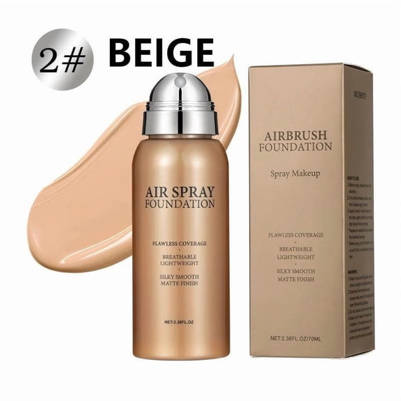 Flawless AirBrush Foundation High Coverage Foundation Smooth Creamy Matte Spray Foundation Makeup Kit For Mature Skin With Natural Nude Finish, Long-lasting Waterproof