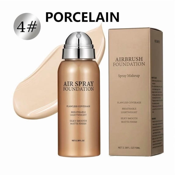 Flawless AirBrush Foundation High Coverage Foundation Smooth Creamy Matte Spray Foundation Makeup Kit For Mature Skin With Natural Nude Finish, Long-lasting Waterproof