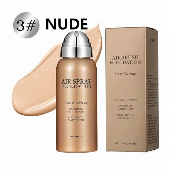 Flawless AirBrush Foundation High Coverage Foundation Smooth Creamy Matte Spray Foundation Makeup Kit For Mature Skin With Natural Nude Finish, Long-lasting Waterproof
