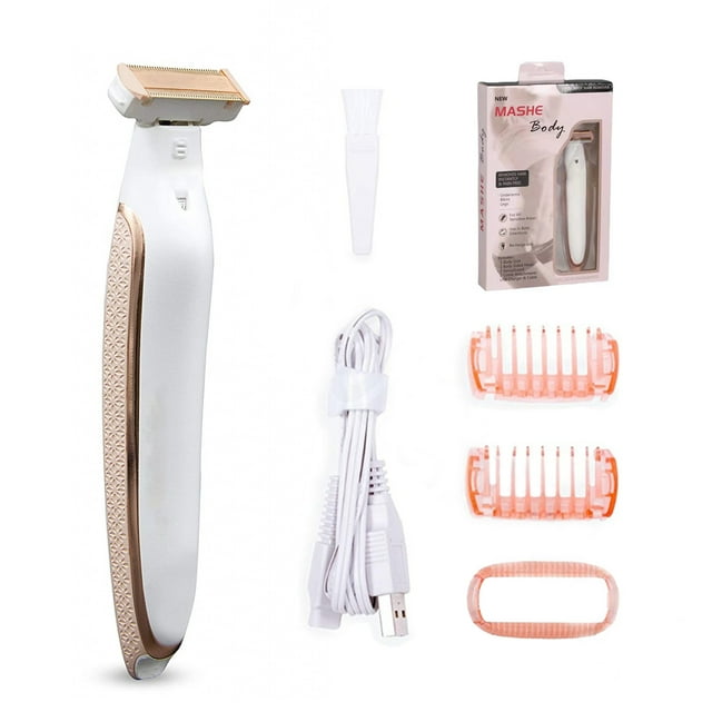 Flawless Body Ladies Bikini Shaver & Trimmer, Rechargeable, White/Rose