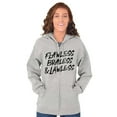 thumbnail image 1 of Flawless Braless Lawless Attitude Zip Hoodie Sweatshirt Women Brisco Brands S, 1 of 6