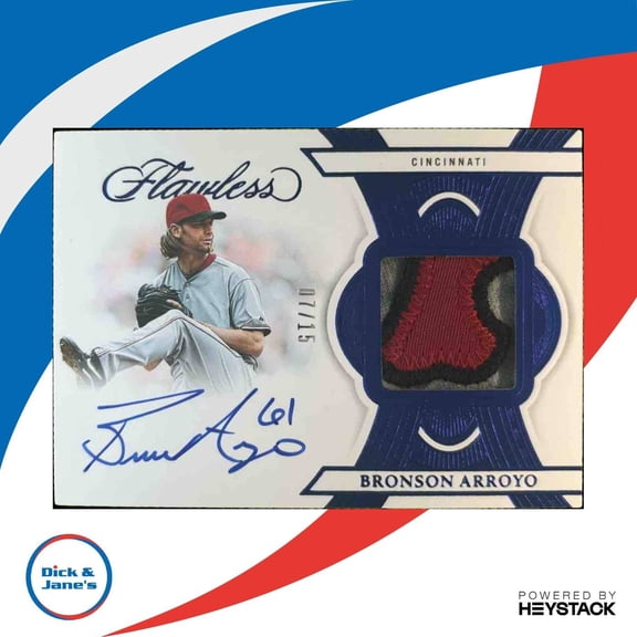 Flawless Signature Materials Sapphire Bronson Arroyo #4 Autographed Baseball Card Panini