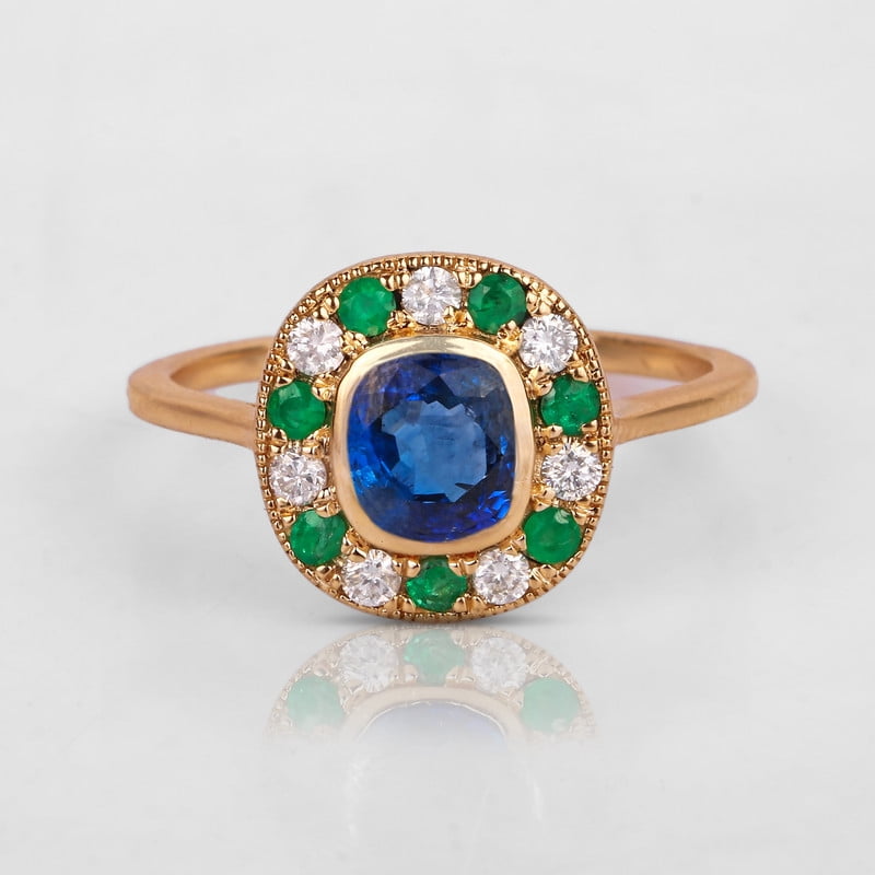 Natural Malachite Cloud Shape Rings in Sterling Silver for Women