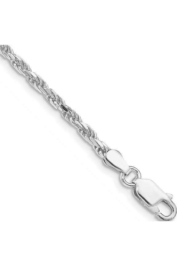Flawless Fashionable Exquisite Sterling Silver Rhodium-plated 2.5mm Diamond-cut Rope Chain Treasure-worthy Statement Trendy