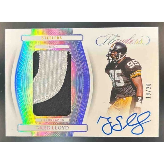 Panini Flawless Greg Lloyd PA-GLD Patch Autographs NFL Football Card Steelers