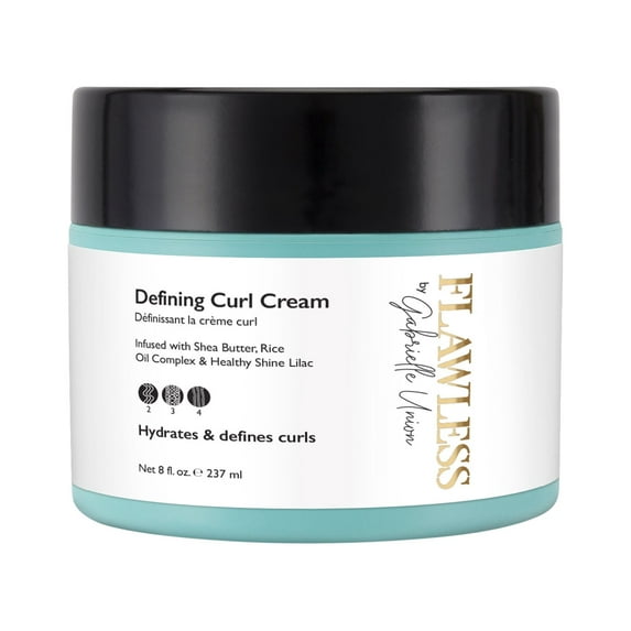 Flawless by Gabrielle Union Moisturizing & Curl Defining Hair Styling Cream with Shea Butter & Rice Oil Complex, 8 fl oz