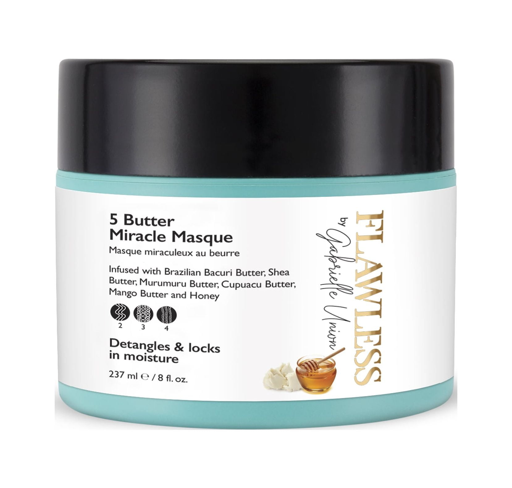 Flawless by Gabrielle Union Moisturizing & Detangling 5 Butter Miracle Hair Mask, 8 fl oz