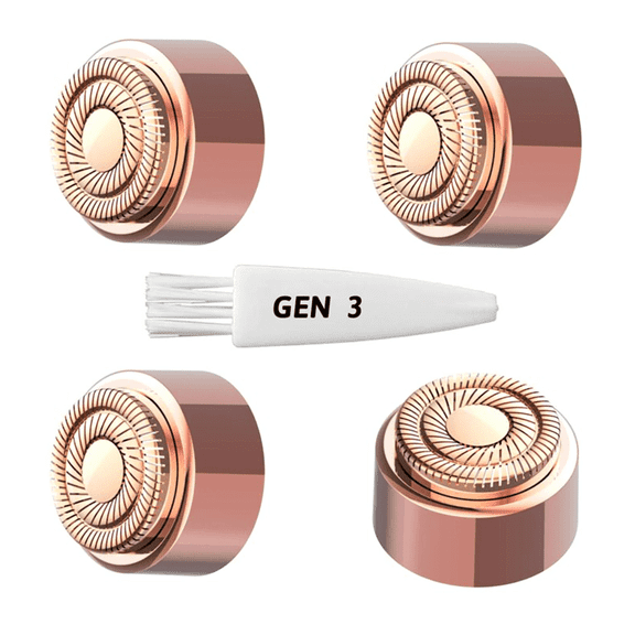 Flawless replacement heads, Women Facial Hair Remover Replacement Heads Generation 3 for Finishing Touch Flawless Facial Hair Removal Tool for Face, Double Halo Painless and Smooth, 4 Count