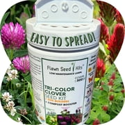 Flawn Seed Kits Tri-Color Clover Seed Kit, Easy Spread, Low Maintenance Flowering Lawn, Covers up to 500 Sqft
