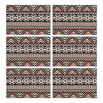 Flax Boho Rustic Tribal Style Placemats Set of 6, 12x18 Inch Artistic Vintage Table Mats, Washable Ethnic Decor for Farmhouse Dining Table and Nordic Kitchen Space
