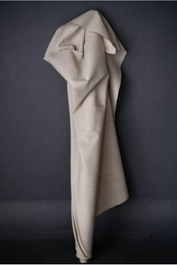 Flax Cotton Dry Oilskin Dress Fabric Natural - per yard