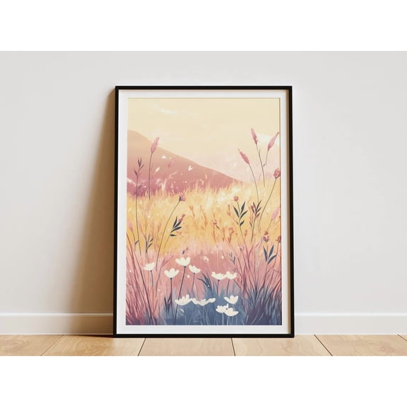 Flax Flower Field Summer Meadow Poster Unframed Paper Print