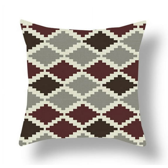 Flax Geometric Pillow Cover Personalized Home Decoration Pillow Office Car Cushion Cover