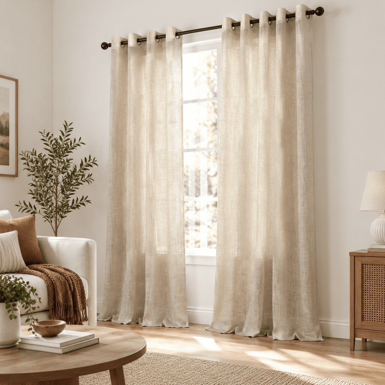 Slider Sign Panel Flax Linen Grommet Curta108 Inches Long For Patio Sliding Door 2 Panel ...