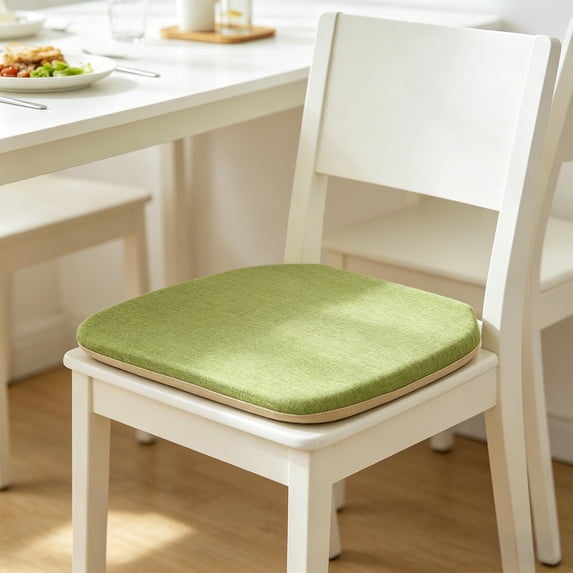 Flax Linen Horseshoe Chair Cushion Seat Pad With Straps Non Slip Dining Chair Cushion, Ergonomic Comfort Durable Support Design, for Dining Chair Office Chair Kitchen Home Use