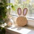 thumbnail image 1 of Flax Rope Easter Bunny Coaster Set, Handwoven Natural Fiber Table Mat – Heat-Resistant Drink Protector with 3D Rabbit Design, Rustic Dining Decor for Kitchen Café Living Room, 1 of 6