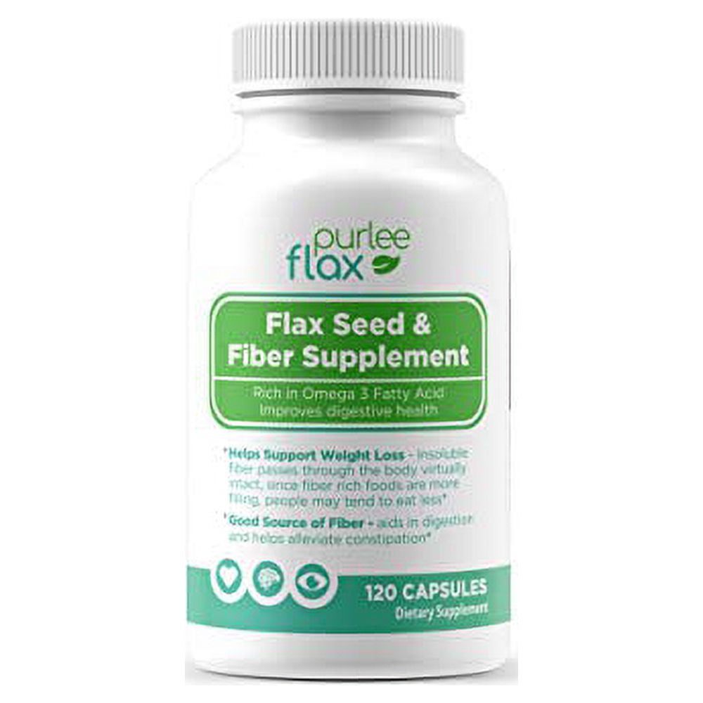 Flax Seed & Fiber Omega 3 6 9120 Capsules by Purlee Flax, 120count
