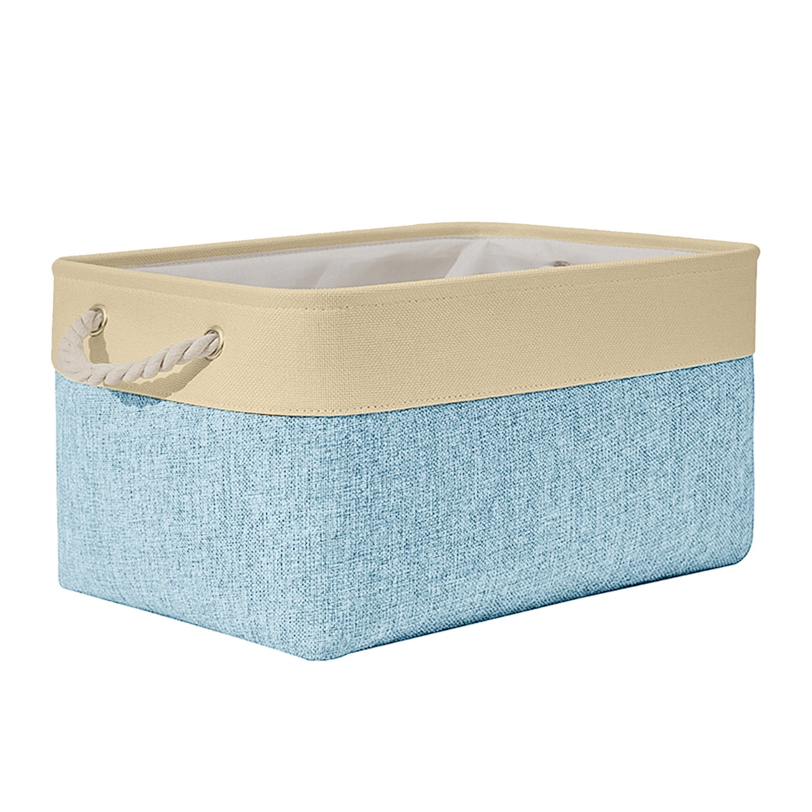 Flax Storage Box 1pc Collapsible Fabric Storage Baskets With Handles