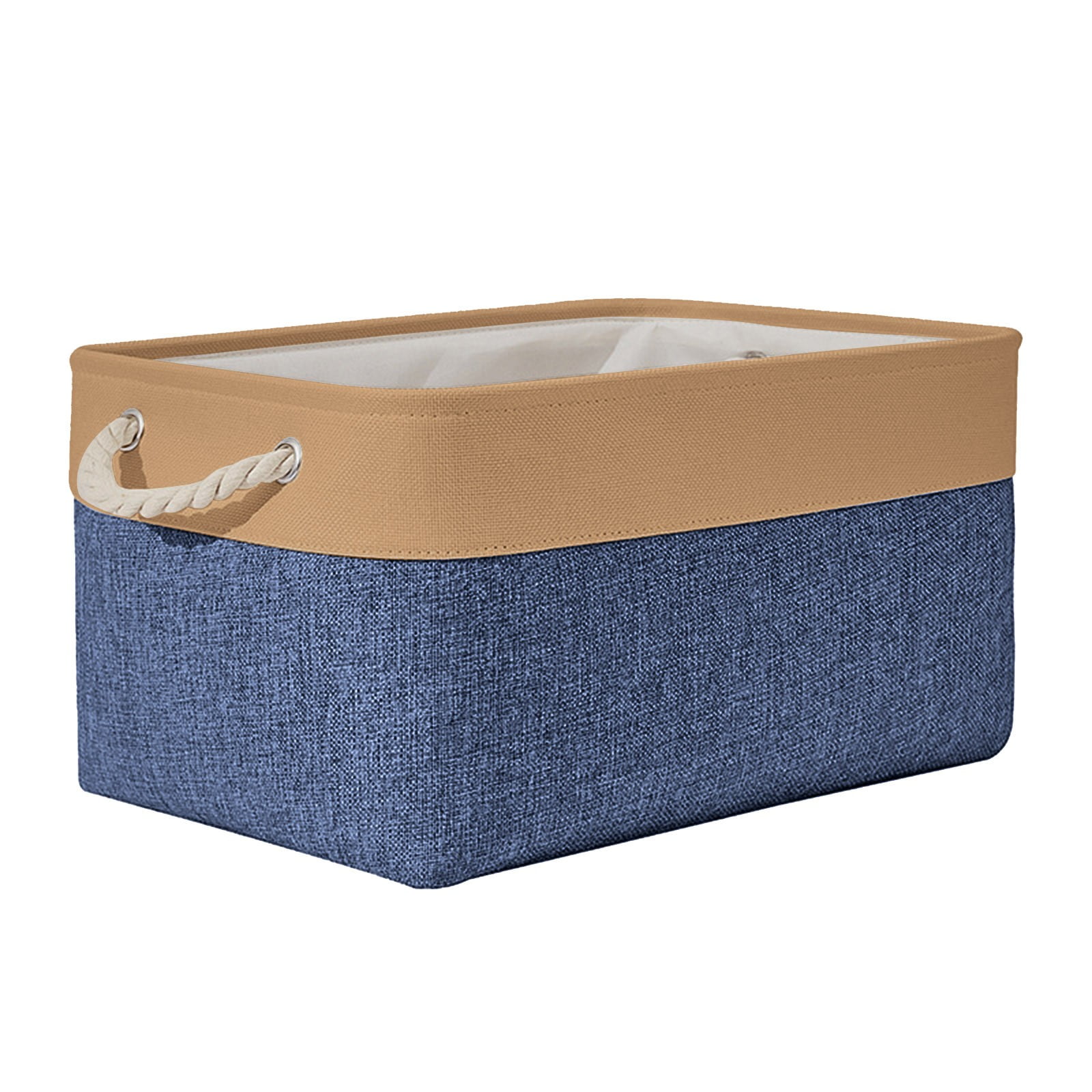 Flax Storage Box 1pc Collapsible Fabric Storage Baskets With Handles