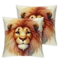 thumbnail image 1 of Flax Throw Pillow Cover Orange Animal Watercolor Drawing Nursery Safari Big Inches Pillowcase Home Decor Square Pillow Case Cushion Cover, 1 of 7